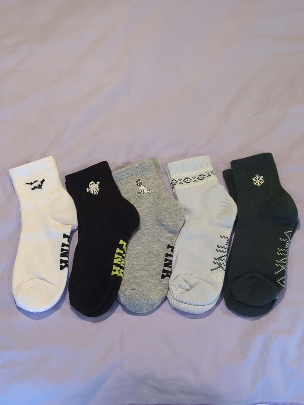 NWOT PINK Holidays Quarter Socks